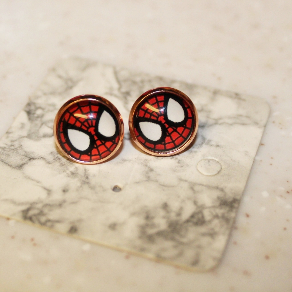 Spiderman stud earrings